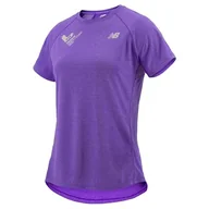Koszulki i topy damskie - New Balance Valencia Marathon Damska koszulka z krótkim rękawem fioletowa - miniaturka - grafika 1