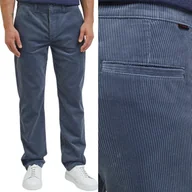 Spodnie męskie - Lee REGULAR CHINO Taint Grey STALOWE BAWEŁNIANE SZTRUKSY CHINOSY W30 L32 - miniaturka - grafika 1