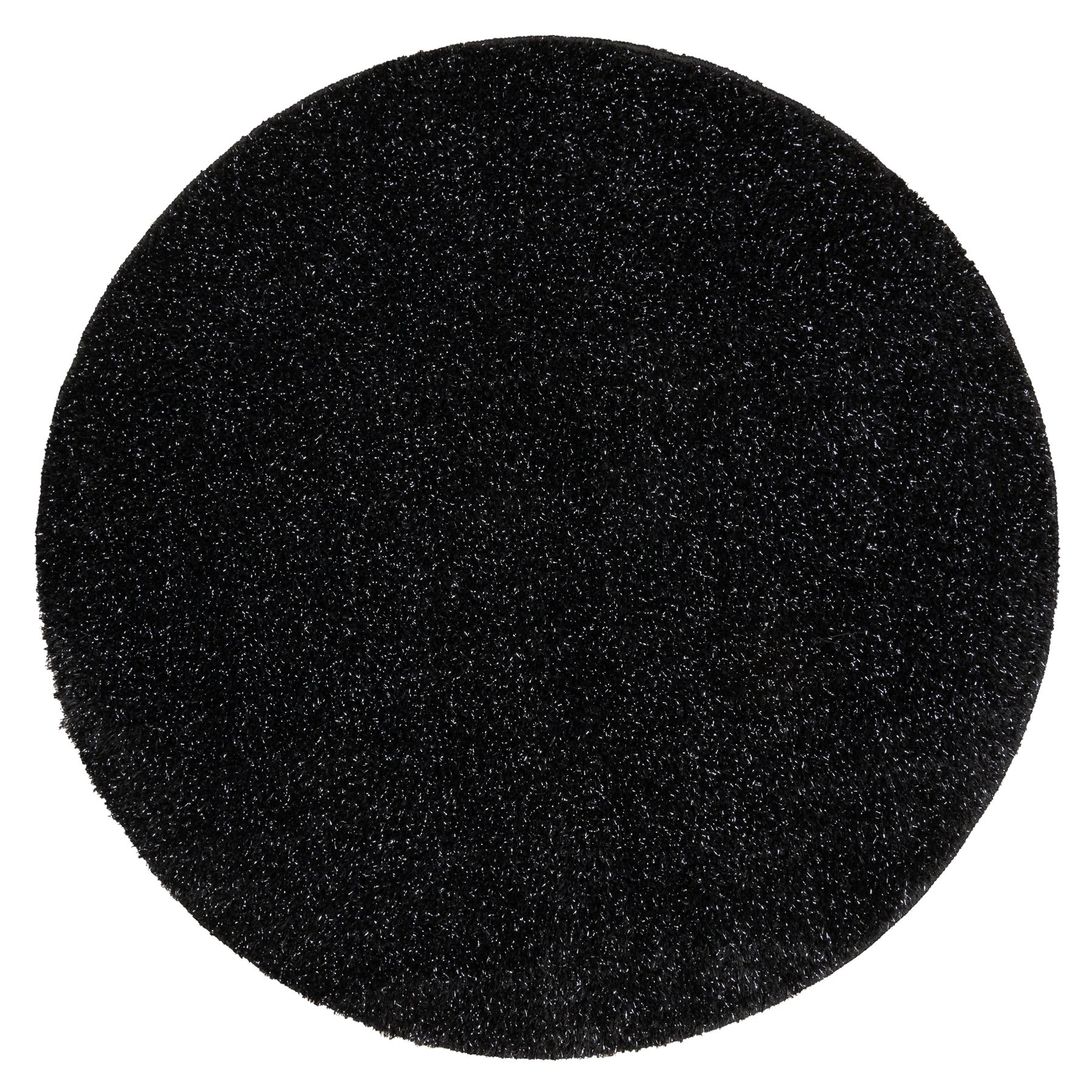 Dywan łazienkowy SYNERGY koło glamour, antypoślizgowy, miękki - lurex czarny koło 50 cm