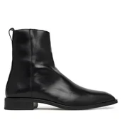 Botki męskie - Kozaki Calvin Klein Slim Clean Zip Boot Lth HM0HM02007 Czarny - miniaturka - grafika 1