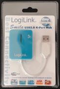 Switche - LogiLink Usb 2.0 Hub 4-Port, Smile, Blue - miniaturka - grafika 1