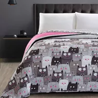 Narzuty - DecoKing Narzuta dwustronna - Cat's Invation - Szary 200x220 cm - miniaturka - grafika 1