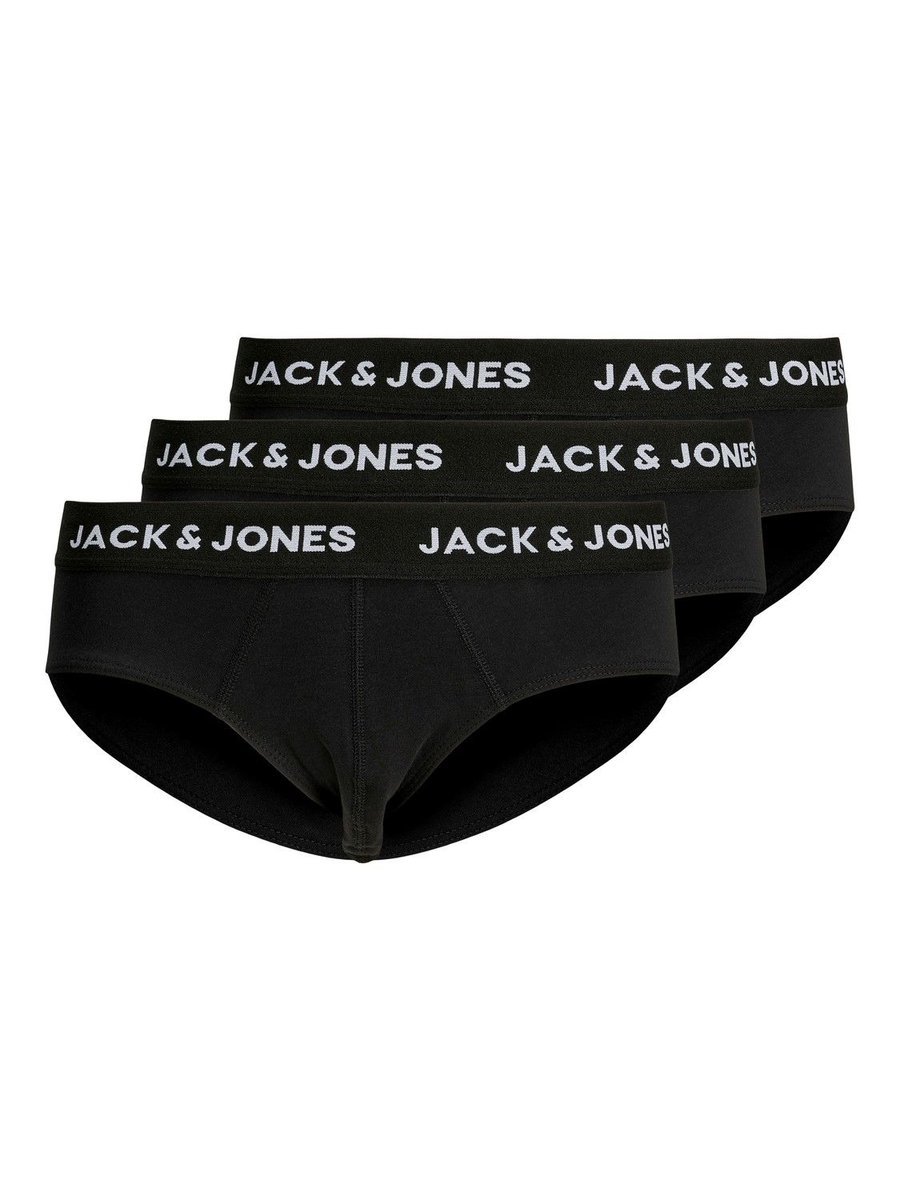 intimo slip uomo jack and jones 12237407 - 3 pack black