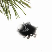 Broszki - Broszka srebrna -Pies Riko szary - miniaturka - grafika 1