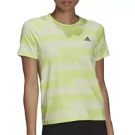 Koszulki i topy damskie - Koszulka adidas Fast Allover Print HD7029 - zielona - Adidas - miniaturka - grafika 1