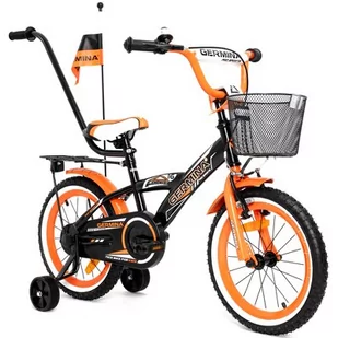 Rower dziecięcy GERMINA BMX 16 cali dla chłopca Czarno-pomarańczowy - Rowery - miniaturka - grafika 1