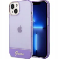Etui i futerały do telefonów - Guess GUHCP14SHGCOU iPhone 14 6,1" fioletowy/purple hardcase Translucent - miniaturka - grafika 1