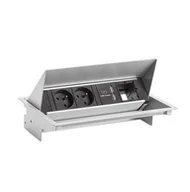 Gniazdka elektryczne - BACHMANN CONEO SET 2xUTE 1xUSB Charger 1xCM 0.2m GST18 białe aluminium - miniaturka - grafika 1