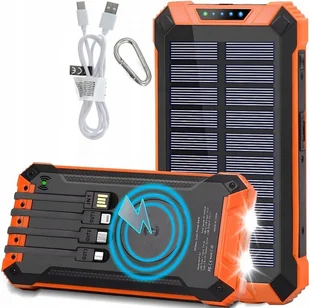 POWERBANK ŁADOWARKA PANEL SOLARNY INDUKCYJNY 30000mAh 6xUSB LATARKA 2x LED - Powerbanki - miniaturka - grafika 1
