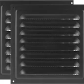 Kratki wentylacyjne - Kratka wentylacyjna, wylot powietrza z listwami 15 x 15 cm, wylot powietrza ze stali nierdzewnej (2 sztuki czarne) - miniaturka - grafika 1