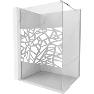 Ścianki i drzwi prysznicowe - Mexen Kioto ścianka prysznicowa 100 x 200 cm, transparent/biały wzór 8 mm, chrom - miniaturka - grafika 1