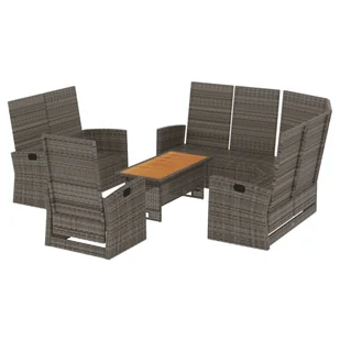 4-częściowy zestaw wypoczynkowy z poduszkami, polirattan - Meble ogrodowe - miniaturka - grafika 5