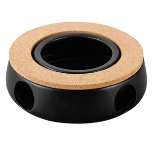 PODGRZEWACZ CERAMICZNY UNIVERSAL CZARNY Z KORKOWĄ PODKŁADKĄ NA DZBANEK 15X15X5CM - Akcesoria i części AGD - miniaturka - grafika 1