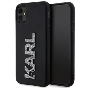 Karl Lagerfeld KLHCN613DMBKCK iPhone 11 / Xr 6.1" czarny/black hardcase 3D Rubber Glitter Logo - Etui i futerały do telefonów - miniaturka - grafika 1
