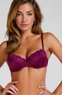 Biustonosze - Hunkemöller Biustonosz usztywniany z fiszbinami Lace & Shine Fioletowy - miniaturka - grafika 1