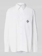 Koszule damskie - Bluzka o kroju oversized z kieszenią na piersi - miniaturka - grafika 1