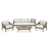 Meble ogrodowe - Zestaw wypoczynkowy z drewna MARIGOLD Coffe - FURRORE - miniaturka - grafika 1