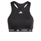 Biustonosze - adidas Damski biustonosz treningowy Powerimpact Medum Support Techfit z wysokim dekoltem, L A-B czarny - miniaturka - grafika 1