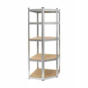 Szafy i regały magazynowe - Regał magazynowy narożny 180x40x70 srebrny Rebel - miniaturka - grafika 1