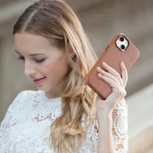 iCarer Case Leather pokrowiec etui z naturalnej skóry do iPhone 14 brązowy (WMI14220705-BN) (kompatybilne z MagSafe) - Etui i futerały do telefonów - miniaturka - grafika 22
