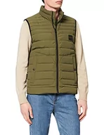 Garnitury - BOSS Męska kamizelka puchowa Oblu, Dark Green308, 52 - miniaturka - grafika 1