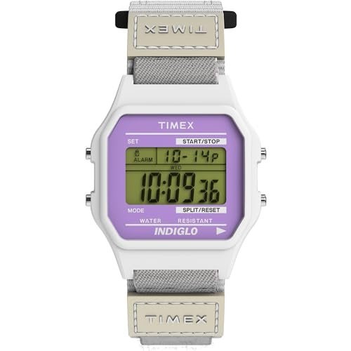 Timex Main Street zegarek uniseks 36 mm – biały pasek nylonowy, tarcza cyfrowa, koperta w kolorze białym, TW2W72300