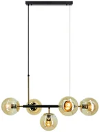 Lampy sufitowe - Greta lampa wisząca 5xE14 czarna/złota 3402/5 BL TR - miniaturka - grafika 1