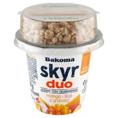 Kefiry, jogurty, maślanki - Bakoma Skyr Duo Jogurt typu islandzkiego mango-liczi z granolą 215 g - miniaturka - grafika 1