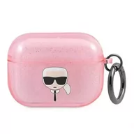 Akcesoria do słuchawek - Karl Lagerfeld KLAPUKHGP AirPods Pro cover różowy/pink Glitter Karl`s Head - miniaturka - grafika 1