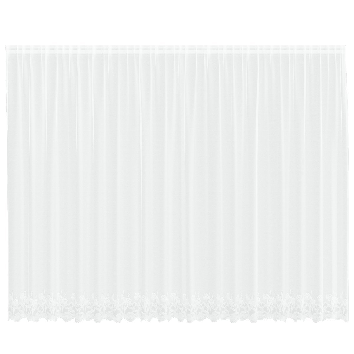 vidaXL Zasłony z zasłonami Kwiatowy Biały 500 x 220 cm Poliester