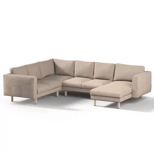 Dekoria pl pl Pokrowiec na sofę narożną Norsborg 5-osobową z szezlongiem beżowo-szary 231/291 x 88/157 x 85 cm Etna 1030-705-09 - Pokrowce na meble - miniaturka - grafika 1