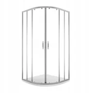 Kabiny prysznicowe - Kabina prysznicowa półokrągła Durasan R55 90x90 chrom 8 mm brodzik slim - miniaturka - grafika 1