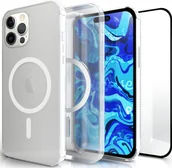 Etui i futerały do telefonów - Hello Case Etui magsafe do iPhone 15 PRO MAX magnetyczne pancerne clear SZKŁO 5D 9H - miniaturka - grafika 1