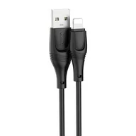 Kable USB - Kabel USB - Lightning XO NB238 2.4A 1 m Czarny - miniaturka - grafika 1