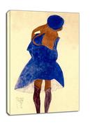 Obrazy i zdjęcia na płótnie - Standing Girl, Back View, Egon Schiele - obraz na płótnie Wymiar do wyboru: 70x100 cm - miniaturka - grafika 1