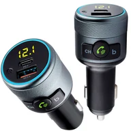 Transmitery FM - Transmiter samochodowy FM Bluetooth 5.1 ładowarka USB QC3.0 + USB-C Type C Czarny - miniaturka - grafika 1