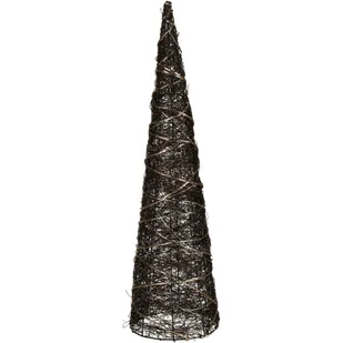 Świąteczny stożek LED Browee ciemnobrązowy, 20 LED, 12 x 40 cm - Ozdoby bożonarodzeniowe - miniaturka - grafika 1