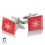 Spinki do mankietów i krawatów - Spinki do mankietów Świąteczne Płatki Śniegu X2 BOCS084 - miniaturka - grafika 1