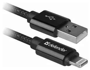 Defender Kabel USB Defender USB-LIGHTNING 1m 2,1A czarny - Kable komputerowe i do monitorów - miniaturka - grafika 1