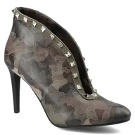 Botki damskie - Zielone Botki Carinii Damskie Buty Na Obcasie - miniaturka - grafika 1