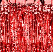 Sylwester - Kurtyna - zasłona na drzwi czerwona metaliczna - 200 cm x 100 cm - miniaturka - grafika 1