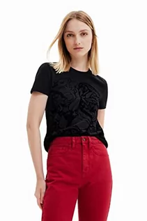 Koszulki i topy damskie - Desigual Damska koszulka z krótkim rękawem, czarny, XS - grafika 1