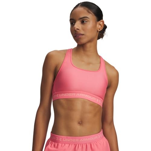 Under Armour Biustonosz Crossback Mid - Bittersweet Pink/Posh Pink - LG