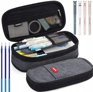 Piórniki - Piórnik Szkolny Saszetka Komorowy Angoo + Długopis Zmywalny Zapasowe Wkłady - miniaturka - grafika 1