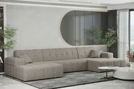 Narożniki - Sofa w kształcie U NIMES narożnik tkanina Neve ciemnobeżowy - miniaturka - grafika 1