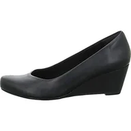 Sandały damskie - Clarks Sandały damskie z kwiatami, tulip, zamknięte, Czarny Black Leather, 42 EU - miniaturka - grafika 1