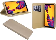 Etui i futerały do telefonów - Huawei P20 Lite etui na telefon komórkowy etui z klapką na smartfona pokrowiec ochronny złoty - miniaturka - grafika 1