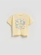 Bluzki dla niemowląt - Reserved - Bawełniany t-shirt z nadrukiem - jasnożółty - miniaturka - grafika 1