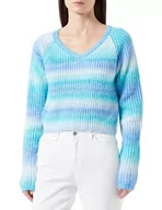 Swetry damskie - Sookie Damski sweter z dzianiny, turkusowy wielokolorowy, XL-XXL - miniaturka - grafika 1