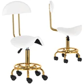 Krzesła i taborety kosmetyczne - Taboret kosmetyczny fryzjerski z oparciem hoker siodło SPA mobilny Calissimo - miniaturka - grafika 1